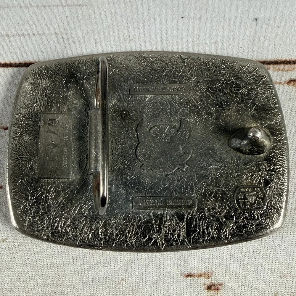 1979 Great American Buckle Co Hogs Beautiful Enamel Belt Buckle Vintage